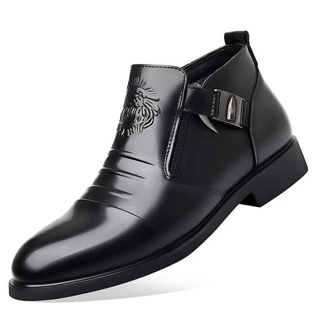 SALVATORE Leone – Black Embossed Leather Boots
