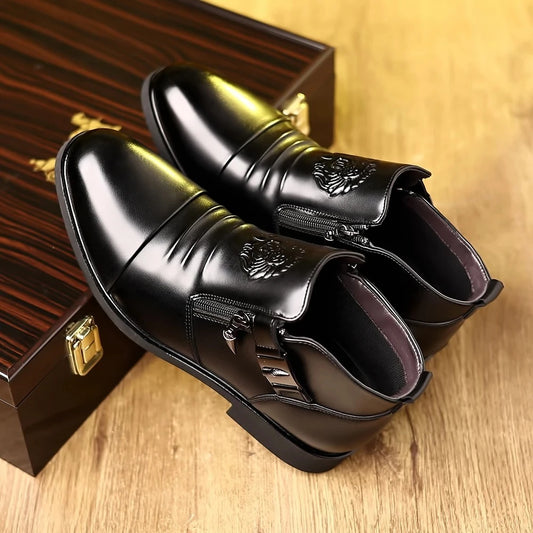 SALVATORE Leone – Black Embossed Leather Boots